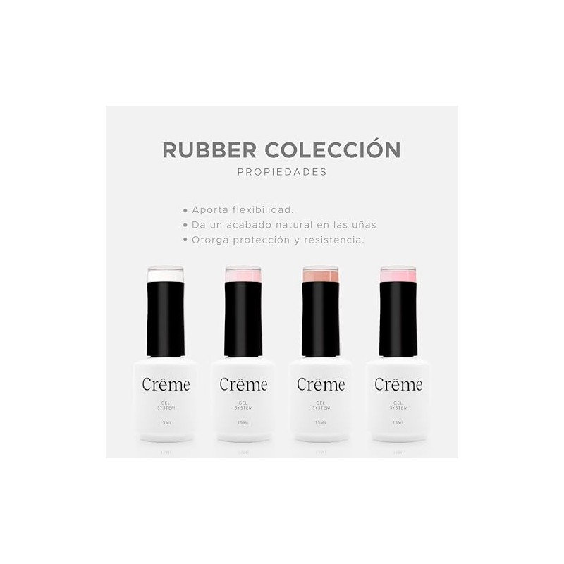Set 4 tonos Rubber Base Esmalte en Gel para Aplicación