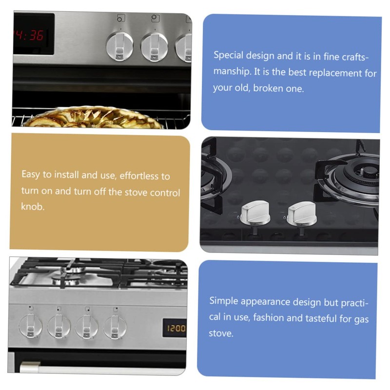 DOITOOL 8mm Diameter Gas Stove Knobs 6pcs Metal Knobs Replacement