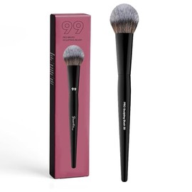 99 Pro Sculpting Blush Brush, Spade Head Design, Soft Dense Bristles for Precise Application, Black Handle, Cream Powder Makeup