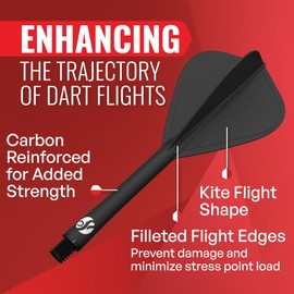 Shot! Darts Flight Deck One Piece Dart Flight and Shaft System, Reduced Deflections, Kite Shaped Flight White (350 Micron) Available in Set of 3 (Black, Inbetween)