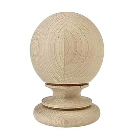 Highland Manor Wood Products Small Kline Ball Finial - 5 1/2" Tall x 3 3/4" Wide - Unfinished Round Wooden Finial for Indoor Use - Perfect for Staircases or Bed Posts - (1 Finial) (Maple)