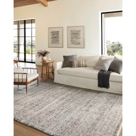 Loloi Amber Lewis Alie Collection ALE-04 Sky/Stone 7'-10'' x 7'-10'', .13'' Pile Height, Round Area Rug