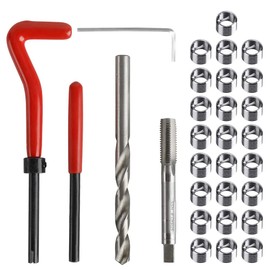 Saipor Pack of 30 M5 x 0.8 mm Thread Repair Insert Kit, Stainless Steel Thread Repair Kit, Compatible Hand Tool Set for Car Repair