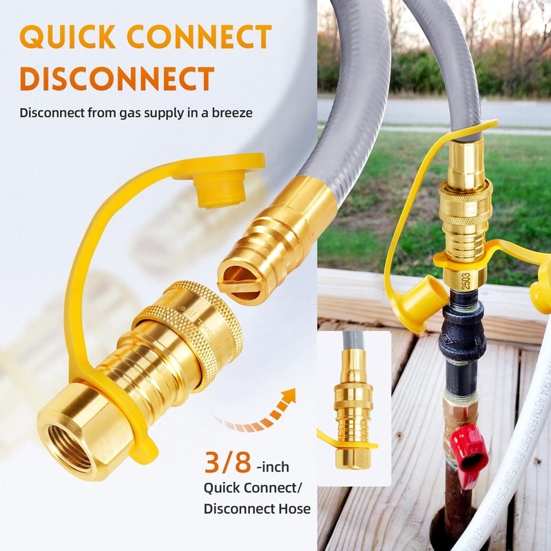 GasSaf 15FT 3/8" ID Natural Gas Hose, Natural Gas Grill