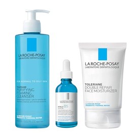La Roche Posay Toleriane Limpiador Purificador + Toleriane Double Repaire Hidratante + Suero Hyalu B5