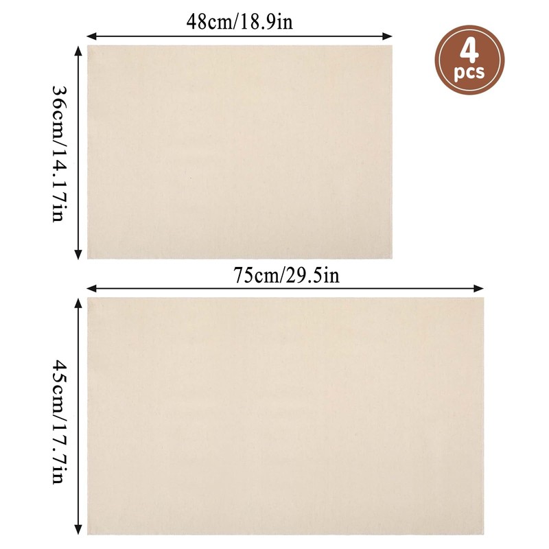 Bootoow Linen Cloth, Pack of 4 Baker's Linen Cloths, Baker's