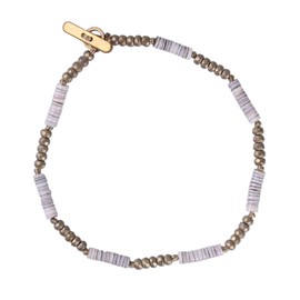 KELITCH Fashion Jewelry Shell pyrite Beaded Infinity Bracelet Charm Simple Inspired Men gift (Gold)