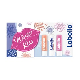 Labello Winter Kiss Gift Set, Winter Care Set with SPF, Moisturising Lip Care Set with Scrub, Labello and More