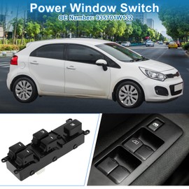 A ABSOPRO Power Window Switch No.935701W132 Front Left Driver Side Window Control Switch for Kia Rio III (UB) 2012-2016 Black