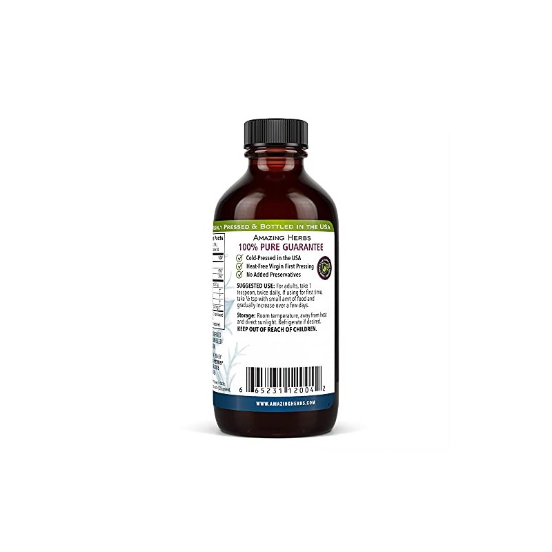 Amazing Herbs Premium Black Seed Oil - Gluten Free, Non