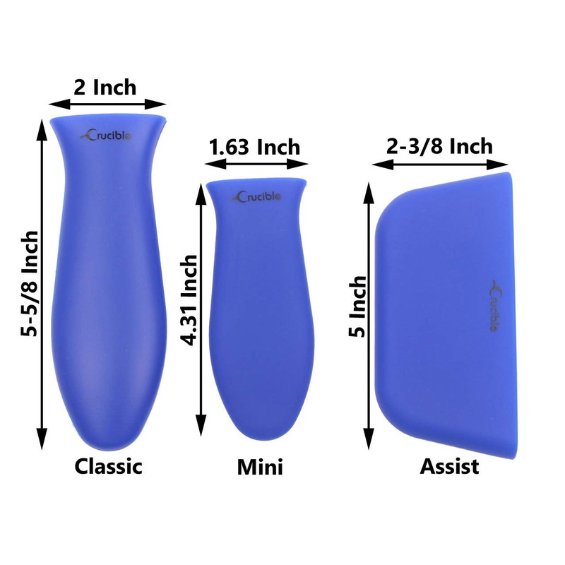 Silicone Hot Handle Holders 3-Pack Mix (Blue)