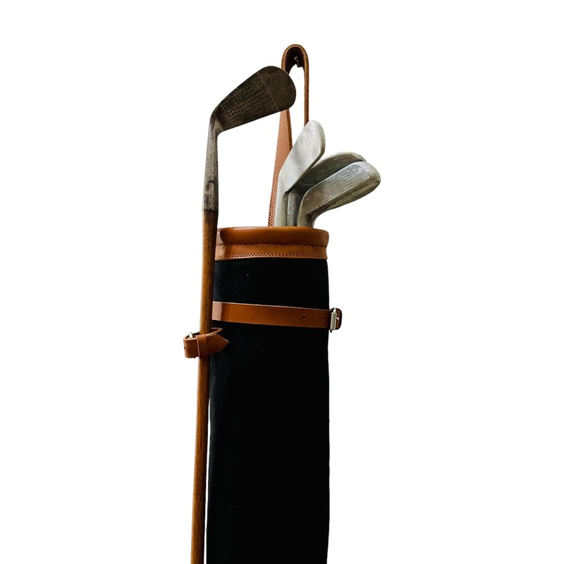 Geoffrey | Vintage Black Canvas & TAN Leather Golf Club