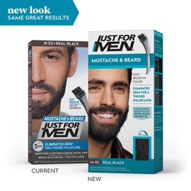 JUST FOR MEN Color Gel Mustache & Beard M-55 Real Black 1 Each (Pack of 5)