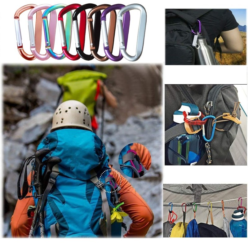 Cute Carabiner Clip, 3" Aluminum Alloy Caribeener D Ring, Spring