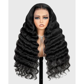 Megalook hair Loose Deep Wave Lace Front Wigs Human Hair Pre Plucked Loose Body Wave Wig 13x4 HD Frontal Wigs Human Hair Pre Bleached Glueless Wig 20 Inch