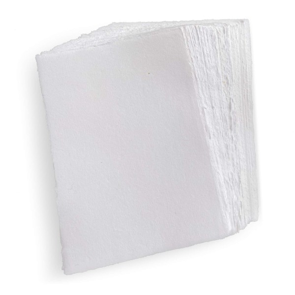 Wanderings A5 Handmade White Deckle Edge Blank Paper - Pack