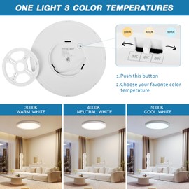 15.8 Inch Dimmable Large LED Flush Mount Ceiling Light 2 Pack, Low Profile Ceiling Light with 3 CCT (3000K/4000K/5000K), 5%-100% Dimming, Ultra-Thin 0.8", 32W 3200LM for Bedroom, Kitchen & Office