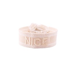 1 Piece 2 cm Wide Adjustable Bracelet Woven Embroidered Letter Bracelet Wristband Bohemian Fabric Bracelet Woven Bracelet Friendship Bracelet Fabric Bracelet Embroidered Bracelets, Beige K