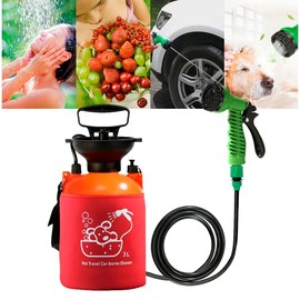 CLICIC Pressure Sprayer with 7 Spray Modes, Camping Shower with Removable Hose and Shower Head for Camping Outdoor Traveling Hiking and Pet Bath (1 Gallon / 3L-Insulated)