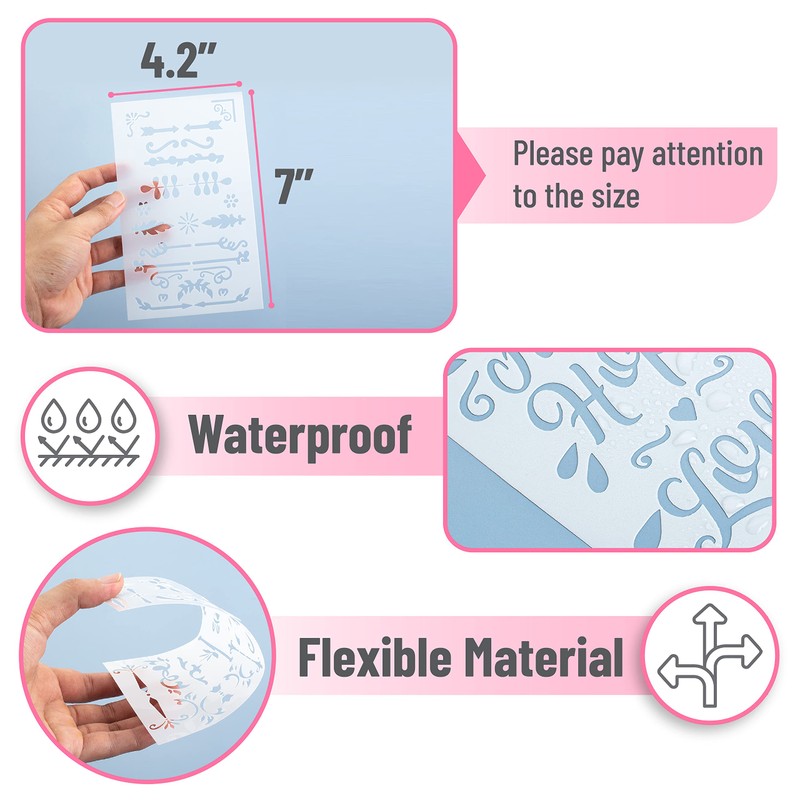 Mr. Pen- Bible Journaling Stencil Set, 4.2 x 7 Inch,