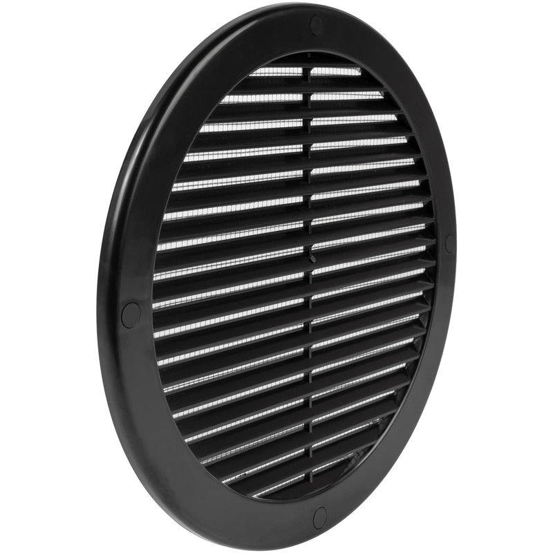 HVAC OV ø8" Inch Black Plastic Round Soffit Vent -