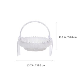 STOBAZA Wedding Flower Girl Basket, Fariy Wedding Baskets for Flower Girls, Flower Girl Basket with Handle Petal Basket for Wedding Home Decoration