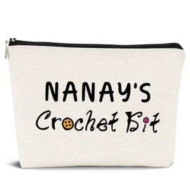 Dejfel Nanay Gifts Makeup Bag, Filipino Mom Gifts, Philippines Mom Cosmetic Bags for Women, Filipino Gifts for Women, Nanay's Crochet Kit Makeup Pouch