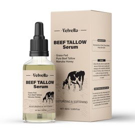 Beef Tallow For Skin – Grass-Fed, with Shea Butter, Manuka Honey & Mel – Anti-Aging Moisturizer for Wrinkles, Hydration & Collagen Boost – Natural for All Skin Types - Jasmine Scent – 60ml Serum