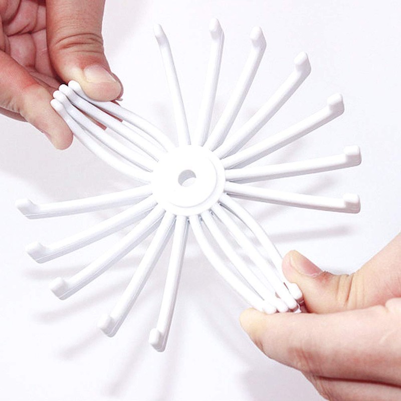 YWSHF 360 Degree Rotating Round Necktie Storage Hanger Compact Space