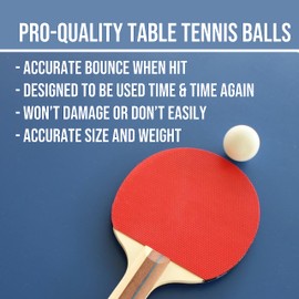 eBoutik - Table Tennis Bats & Balls Set – Get Fit Fun Outdoor & Indoor Ping Pong Game - Springtime - Fits On Any Table - Summer Portable Travel Family Garden Sports Game for Adults & Children