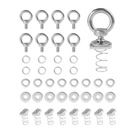 Strut Channel Nut and Eye Bolt Set - Heavy Duty Stainless Steel Eye Bolts M8, M10 | Zinc Plated Spring Nuts, Long Spring) for Unistrut, M10, Pack of 8