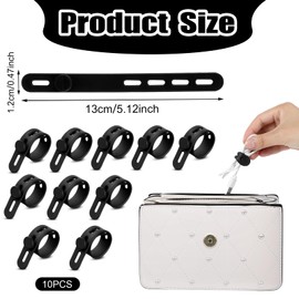 10 PCS Silicone Cable Ties, 5.1 Inch Reusable Zip Ties Cord Keeper Cable Straps with Lock Buckle Multi-purpose Elastic Management Tie for Bundling and Securing Cables Cords Wires (Black)