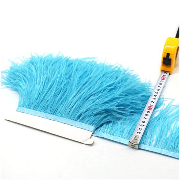 34 Colours Quality Ostrich Feather Trimming Fringe for Millinery Craft Dress Making (Sky Blue)
