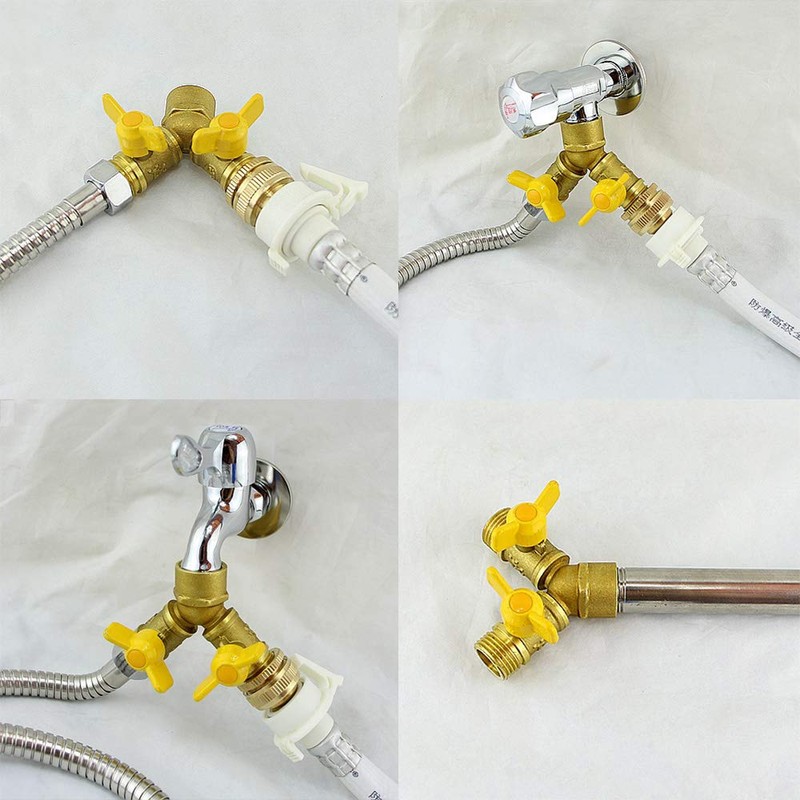Fdit Conector Doble de Grifo de Adaptador de Manguera de