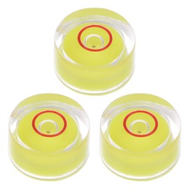 HARFINGTON 3pcs Round Bubble Level 12x6mm Mini Circular Bullseye Spirit Levels for Leveling Camera Tripod Telescope Workshop Turntable Pictures Frame, Yellow