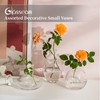 Glass Bud Vase for Centerpieces, 12Pcs/4Sets Glasseam Modern Clear Mini