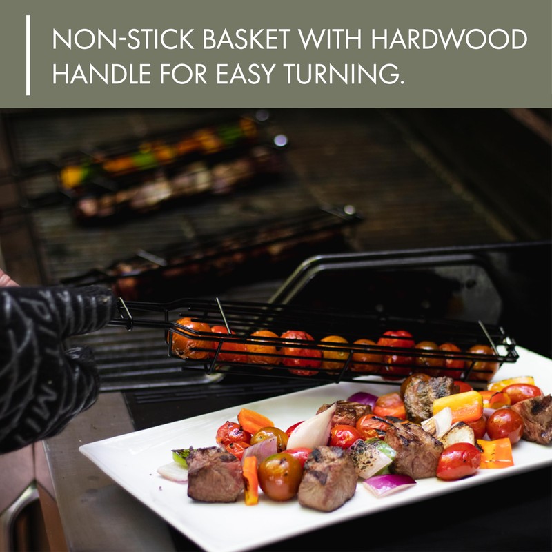 Charcoal Companion Nonstick Kabob Grilling Baskets, Set of 4