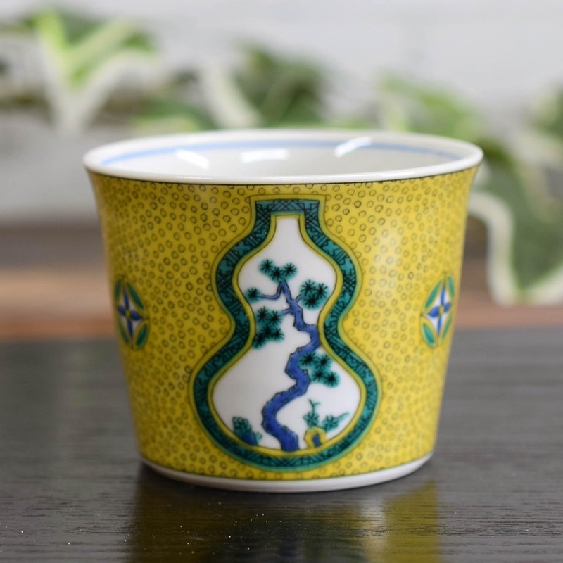 Sobachoko Stylish Kutani Ware Soba Boar Mouth Blue Hand Gourd