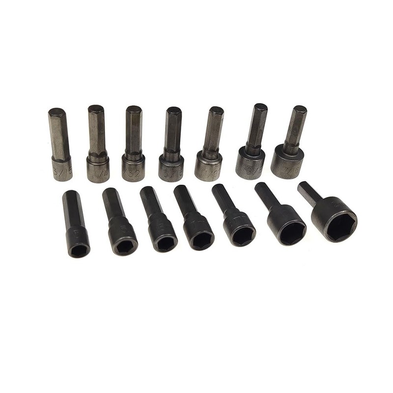 Hyshina 14-Piece Power Nut Driver Bit Set, Metric & SAE