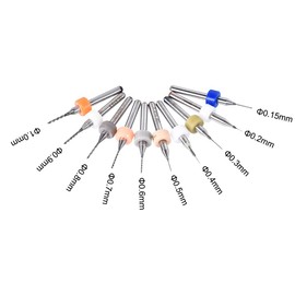 sourcing map PCB Drill Bits 0.15mm-1.0mm Tungsten Carbide Rotary Tool Jewelry CNC Engraving Print Circuit Board Micro Drill Bits 1/8 Inch Shank 2 Set (20 Pcs)