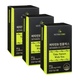 Nutricore Vitamin B Complex 1,000mg x 60 tablets x 3 boxes Contains 6 months' worth of biotin / 뉴트리코어 비타민B 컴플렉스 1,000mg x 60정 x 3박스 6개월분 비오틴 함유