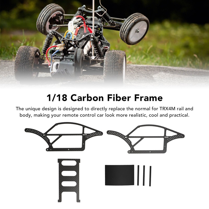 1/18 Carbon Fiber Frame Black Flexibility Carbon Fiber Chassis Kit