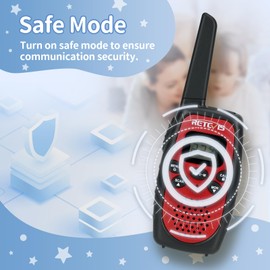 Retevis RT628S Walkie Talkies for Kids,Safe Mode Long Range Family 2 Way Radio 22 CH,Walkie Talkies 3 Pack for Adults,Toys Gifts for 5 Year Old Boys Girls,Camping Hiking Travel School(Red Blue Yellow)