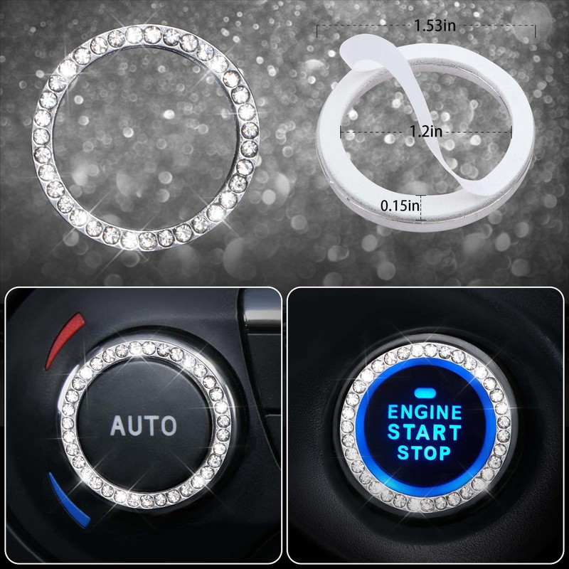 CAR PASS 11 PCS Bling Diamond Car Accessories for Women,