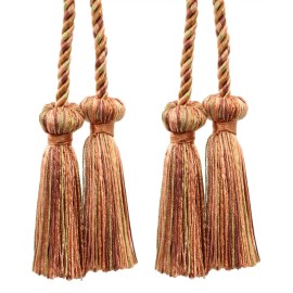 DÉCOPRO (TM) Curtain Tieback, Style# CCT, Color# PR21 - Sunstone Orange [Set of 2]