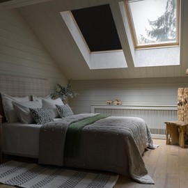 Bomtop Window Blackout, 146 cm x 130 cm, Sun Protection Window with Thermal Insulation Layer, Roof Window Blackout Set, Blackout Roller Blind, No Drilling, Blackout Roller Blind for Skylight Windows