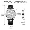 Taxau Mens Watches Black Leather Band White Dial with Day