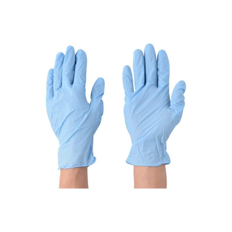 Crecia Protective Guard Blue Nitrile Gloves, Large, 100 Count (Powder