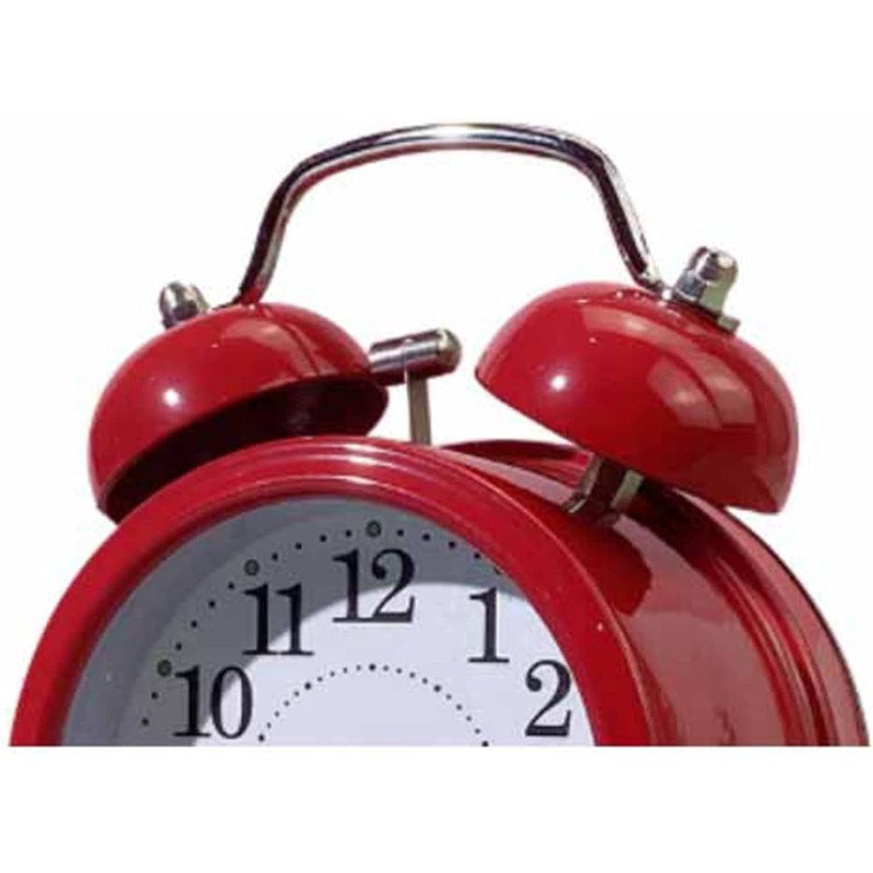 Reloj Despertador de Campana Doble Rojo con Luz Suave y