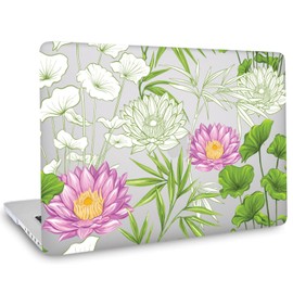 FFBOFFC Case Compatible with 13.6 Inch MacBook Air 2022 2024 Release Model A2681 M2 M3 A3113 with Liquid Retina Display & Touch ID, Plastic Hard Case Protective Cover, White Lotus